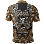 Aotearoa Kati Mamoe Polo Shirt Maori Brown Tribal Paua Shell Pattern