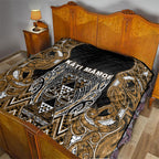 Aotearoa Kati Mamoe Quilt Maori Brown Tribal Paua Shell Pattern