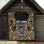 Aotearoa Kati Mamoe Quilt Maori Brown Tribal Paua Shell Pattern