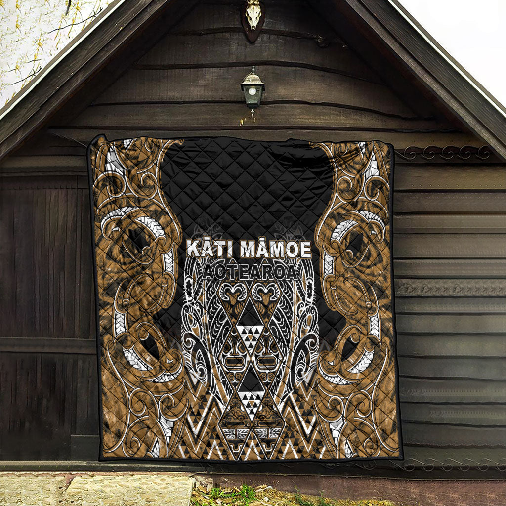 Aotearoa Kati Mamoe Quilt Maori Brown Tribal Paua Shell Pattern