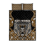 Aotearoa Kati Mamoe Quilt Bed Set Maori Brown Tribal Paua Shell Pattern