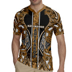 Aotearoa Kati Mamoe Rugby Jersey Maori Brown Tribal Paua Shell Pattern