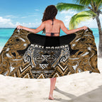 Aotearoa Kati Mamoe Sarong Maori Brown Tribal Paua Shell Pattern