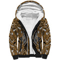 Aotearoa Kati Mamoe Sherpa Hoodie Maori Brown Tribal Paua Shell Pattern