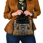 Aotearoa Kati Mamoe Shoulder Handbag Maori Brown Tribal Paua Shell Pattern