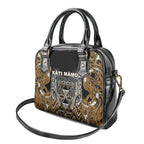 Aotearoa Kati Mamoe Shoulder Handbag Maori Brown Tribal Paua Shell Pattern