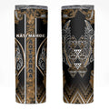 Aotearoa Kati Mamoe Skinny Tumbler Maori Brown Tribal Paua Shell Pattern