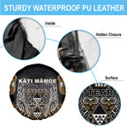 Aotearoa Kati Mamoe Spare Tire Cover Maori Brown Tribal Paua Shell Pattern
