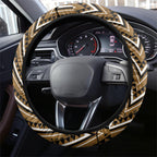 Aotearoa Kati Mamoe Steering Wheel Cover Maori Brown Tribal Paua Shell Pattern