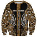 Aotearoa Kati Mamoe Sweatshirt Maori Brown Tribal Paua Shell Pattern