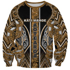Aotearoa Kati Mamoe Sweatshirt Maori Brown Tribal Paua Shell Pattern