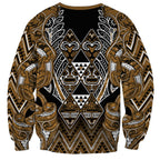 Aotearoa Kati Mamoe Sweatshirt Maori Brown Tribal Paua Shell Pattern