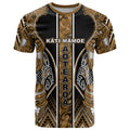 Aotearoa Kati Mamoe T Shirt Maori Brown Tribal Paua Shell Pattern
