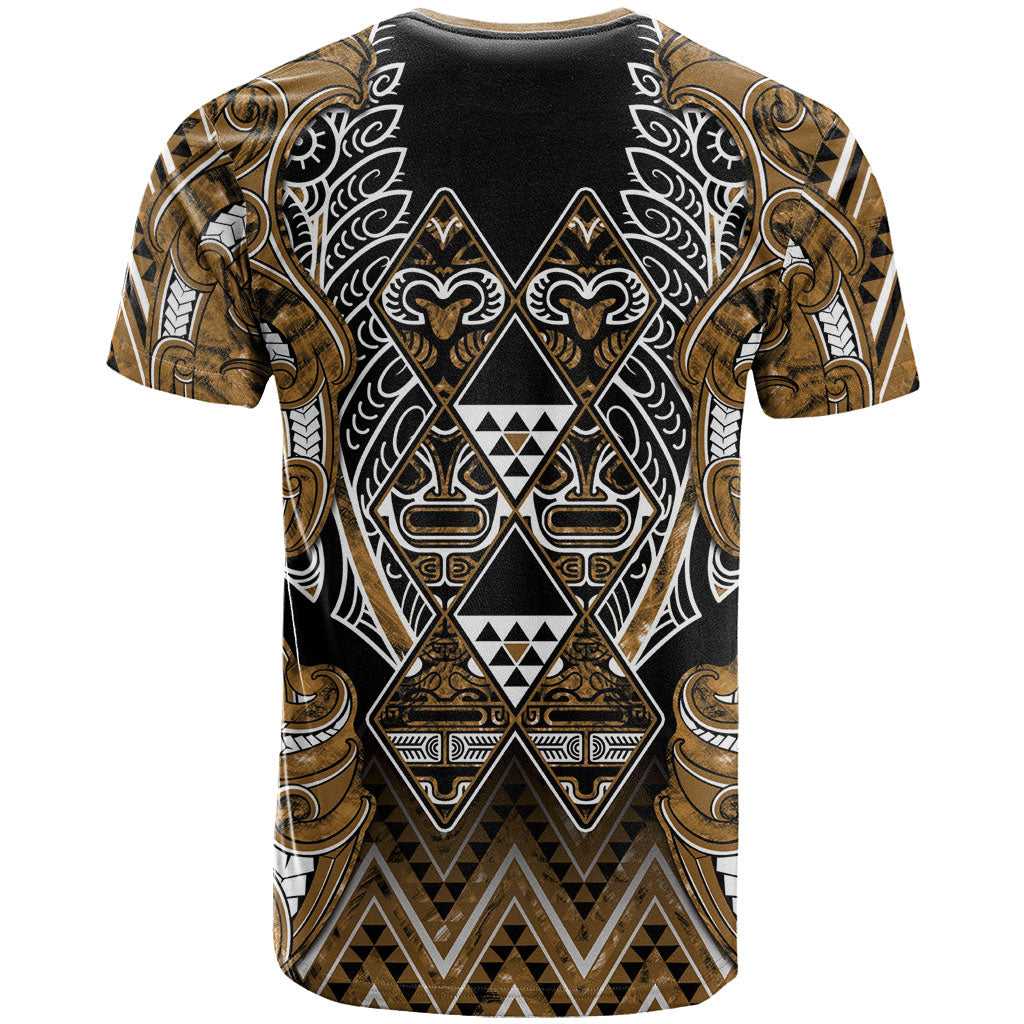 Aotearoa Kati Mamoe T Shirt Maori Brown Tribal Paua Shell Pattern