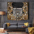 Aotearoa Kati Mamoe Tapestry Maori Brown Tribal Paua Shell Pattern
