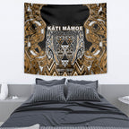 Aotearoa Kati Mamoe Tapestry Maori Brown Tribal Paua Shell Pattern