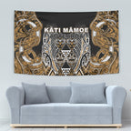 Aotearoa Kati Mamoe Tapestry Maori Brown Tribal Paua Shell Pattern