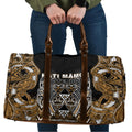 Aotearoa Kati Mamoe Travel Bag Maori Brown Tribal Paua Shell Pattern