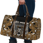 Aotearoa Kati Mamoe Travel Bag Maori Brown Tribal Paua Shell Pattern