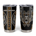 Aotearoa Kati Mamoe Tumbler Cup Maori Brown Tribal Paua Shell Pattern