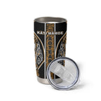 Aotearoa Kati Mamoe Tumbler Cup Maori Brown Tribal Paua Shell Pattern