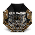 Aotearoa Kati Mamoe Umbrella Maori Brown Tribal Paua Shell Pattern