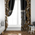 Aotearoa Kati Mamoe Window Curtain Maori Brown Tribal Paua Shell Pattern