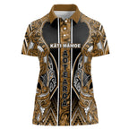 Aotearoa Kati Mamoe Women Polo Shirt Maori Brown Tribal Paua Shell Pattern