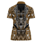 Aotearoa Kati Mamoe Women Polo Shirt Maori Brown Tribal Paua Shell Pattern