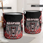 Aotearoa Ngapuhi Laundry Basket Maori Red Tribal Paua Shell Pattern