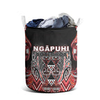 Aotearoa Ngapuhi Laundry Basket Maori Red Tribal Paua Shell Pattern