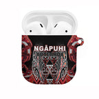 Aotearoa Ngapuhi AirPods Case Maori Red Tribal Paua Shell Pattern