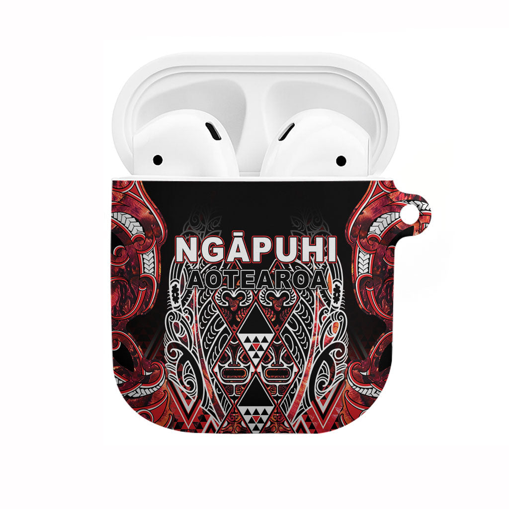 Aotearoa Ngapuhi AirPods Case Maori Red Tribal Paua Shell Pattern