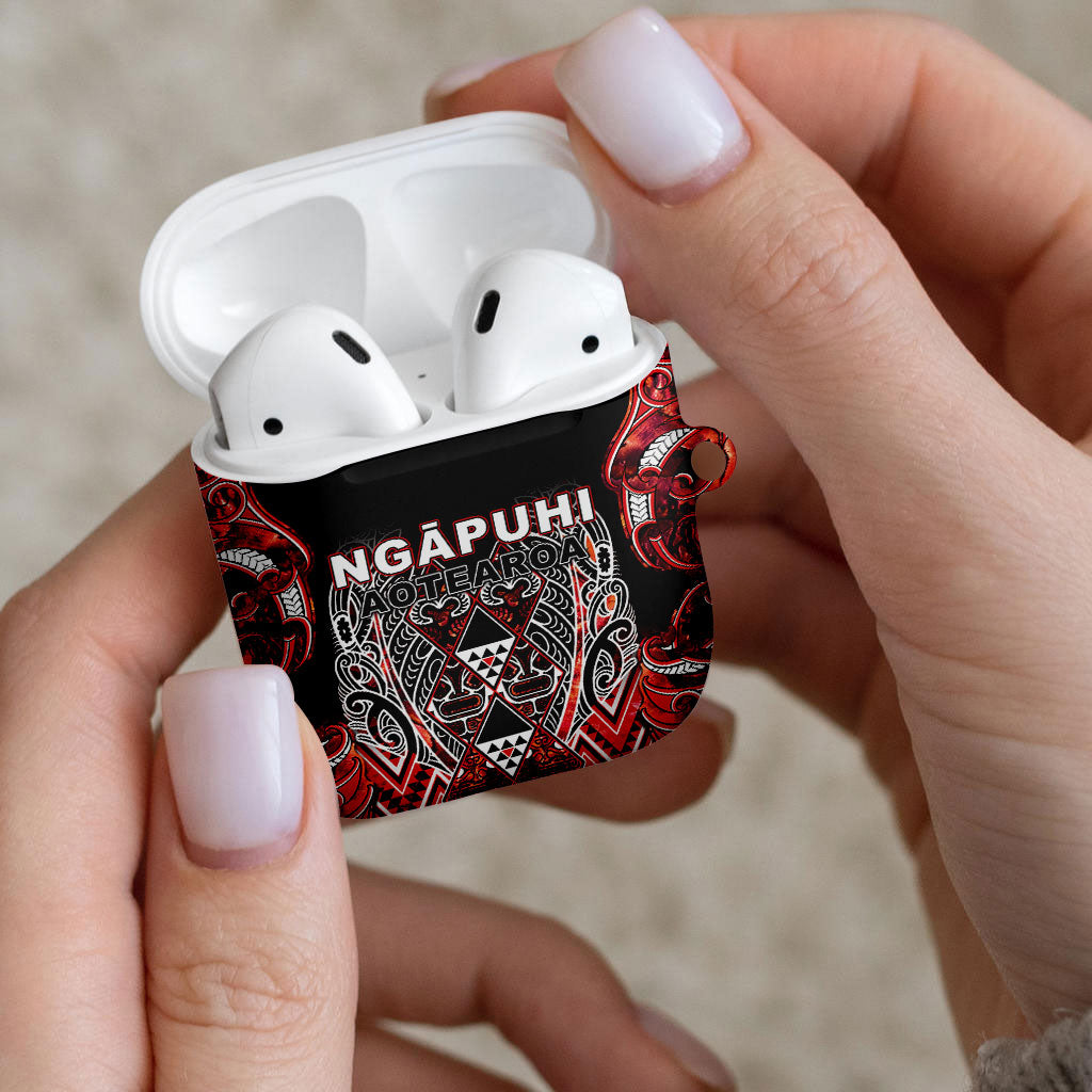Aotearoa Ngapuhi AirPods Case Maori Red Tribal Paua Shell Pattern