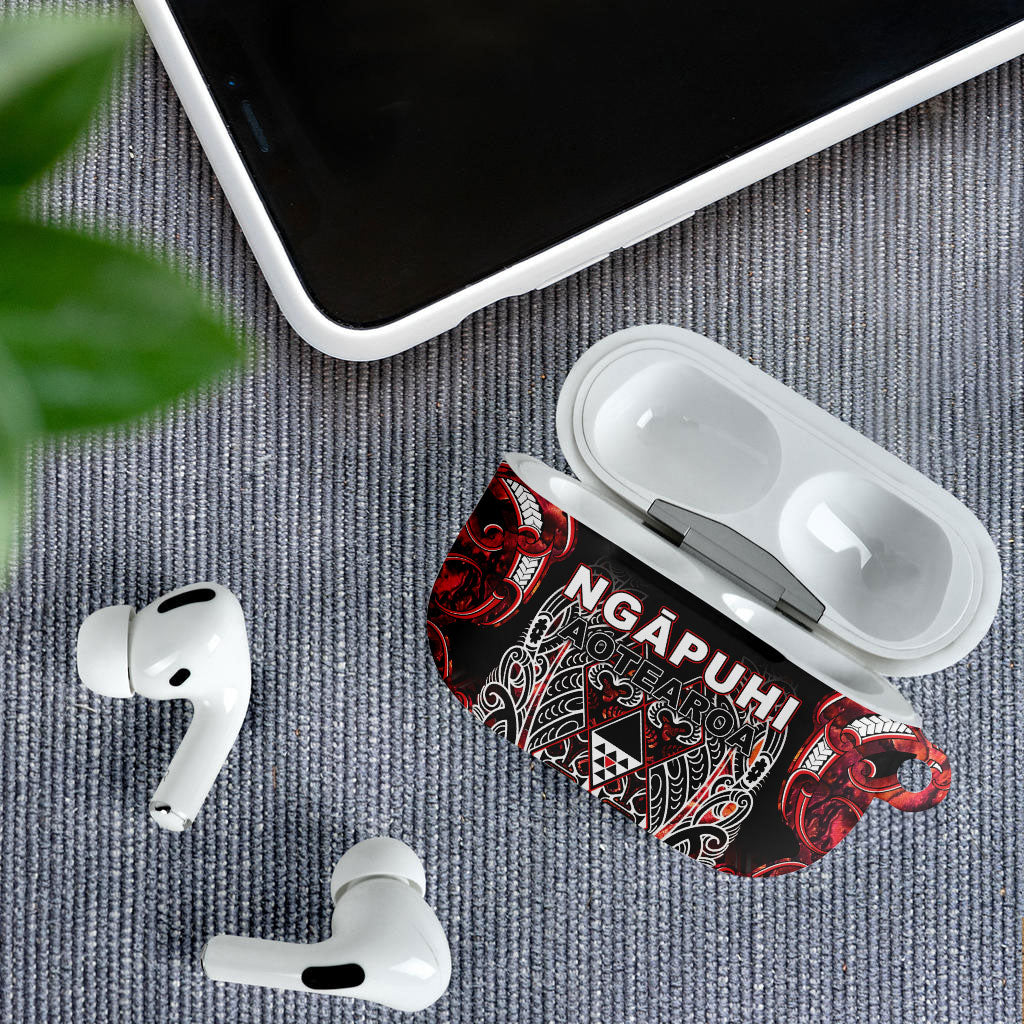 Aotearoa Ngapuhi AirPods Case Maori Red Tribal Paua Shell Pattern