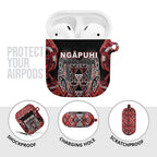 Aotearoa Ngapuhi AirPods Case Maori Red Tribal Paua Shell Pattern