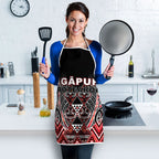 Aotearoa Ngapuhi Apron Maori Red Tribal Paua Shell Pattern