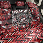 Aotearoa Ngapuhi Back Car Seat Cover Maori Red Tribal Paua Shell Pattern