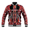 Aotearoa Ngapuhi Baseball Jacket Maori Red Tribal Paua Shell Pattern