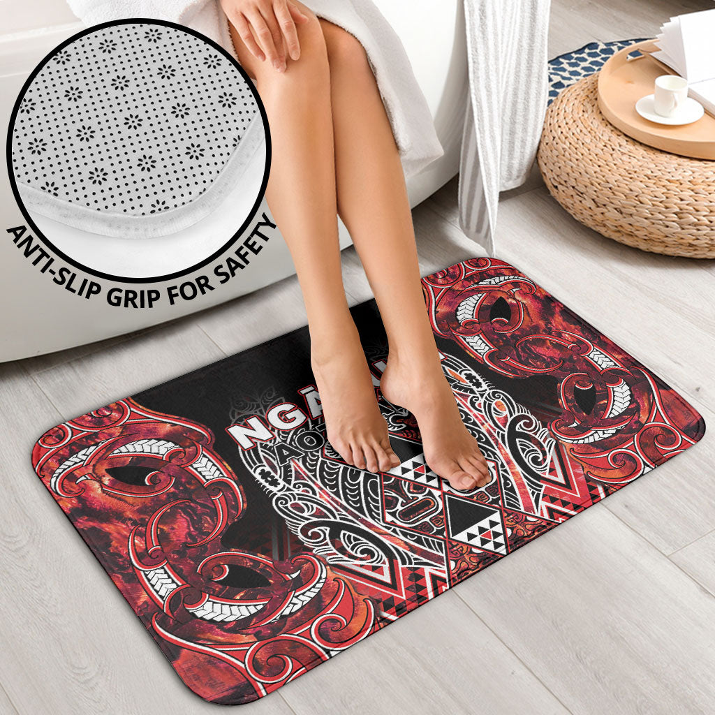 Aotearoa Ngapuhi Bathroom Set Maori Red Tribal Paua Shell Pattern