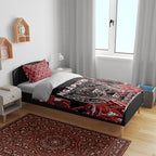Aotearoa Ngapuhi Bedding Set Maori Red Tribal Paua Shell Pattern