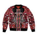 Aotearoa Ngapuhi Bomber Jacket Maori Red Tribal Paua Shell Pattern