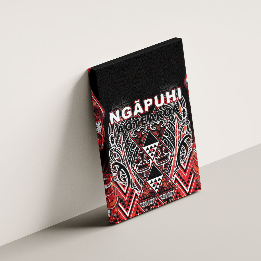 Aotearoa Ngapuhi Canvas Wall Art Maori Red Tribal Paua Shell Pattern