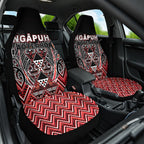 Aotearoa Ngapuhi Car Seat Cover Maori Red Tribal Paua Shell Pattern