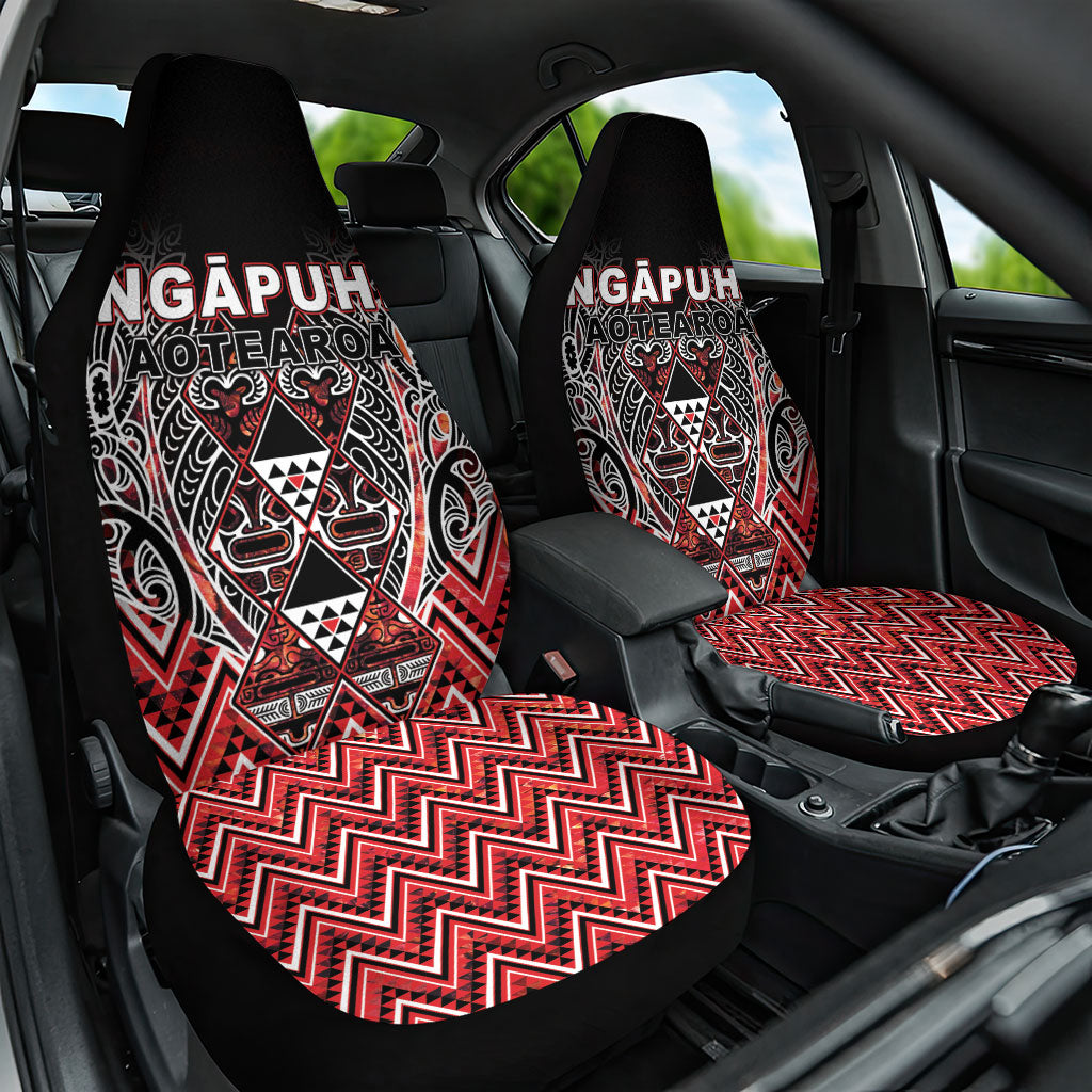 Aotearoa Ngapuhi Car Seat Cover Maori Red Tribal Paua Shell Pattern