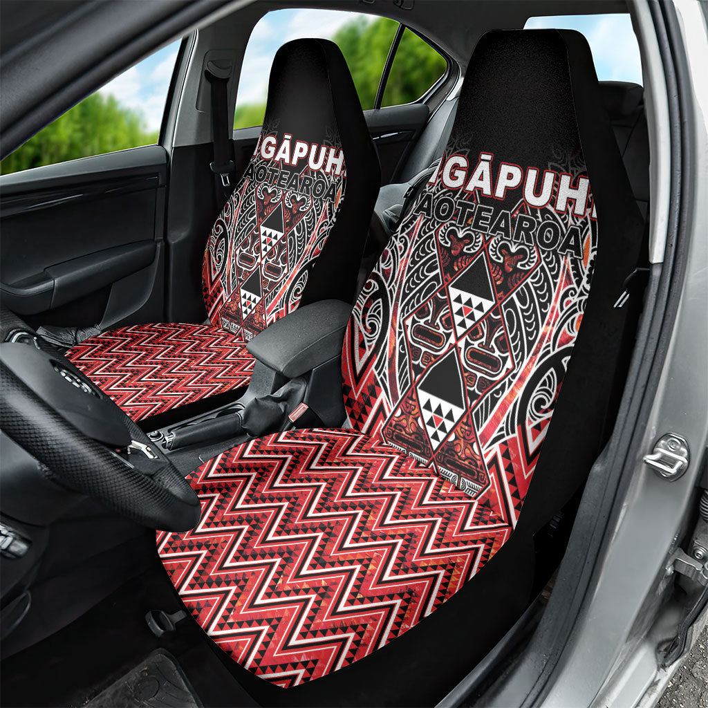 Aotearoa Ngapuhi Car Seat Cover Maori Red Tribal Paua Shell Pattern