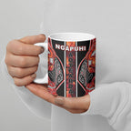 Aotearoa Ngapuhi Ceramic Mug Maori Red Tribal Paua Shell Pattern