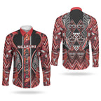 Aotearoa Ngapuhi Couples Matching Short Sleeve Bodycon Dress and Long Sleeve Button Shirt Maori Red Tribal Paua Shell Pattern