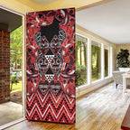 Aotearoa Ngapuhi Door Cover Maori Red Tribal Paua Shell Pattern