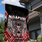 Aotearoa Ngapuhi Garden Flag Maori Red Tribal Paua Shell Pattern
